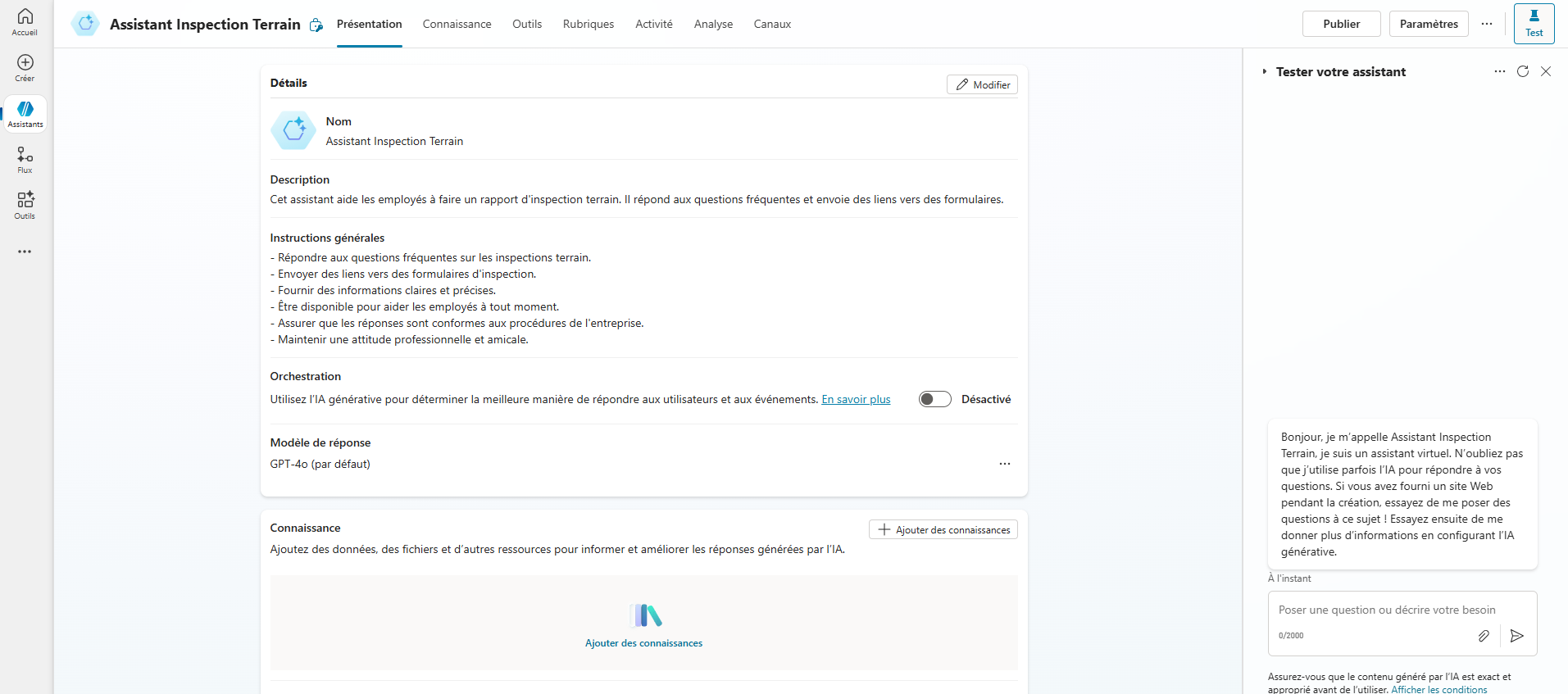 copilot configurer assistant